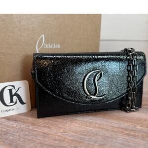 Christian Louboutin Loubi 54 Crinkled Patent Leather Bag NWT
